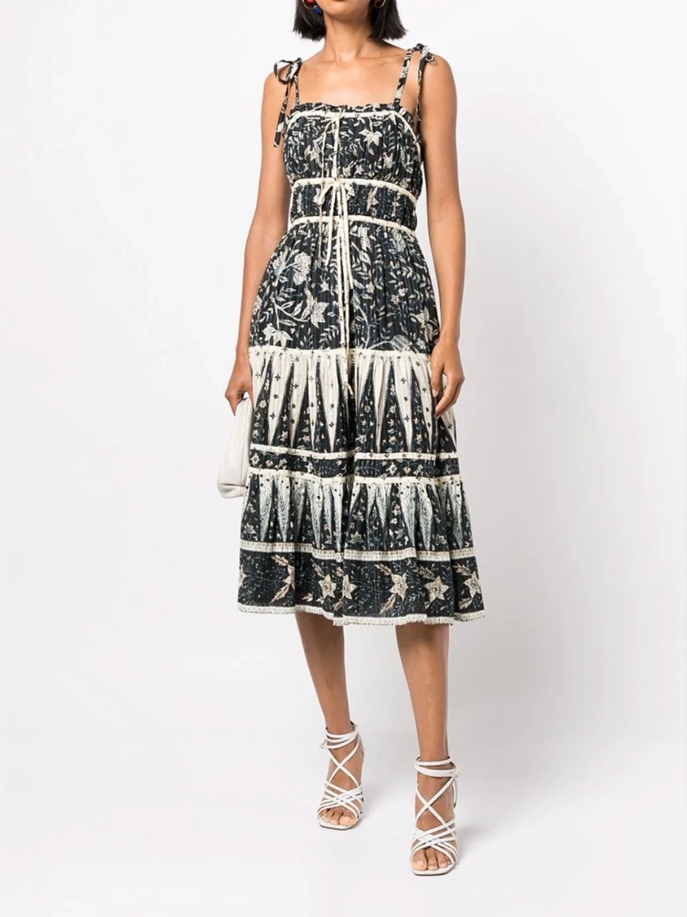 Ulla Johnson Indah Printed Tiered Midi Dress 10